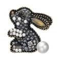 thumbnail image 1 of CIMAXIC Adorable Rabbit Brooch Creative Pearl Crystal Rabbit Brooch Alloy Brooch Clip Jewelry Clothes Accessory (Style B）,1.18"X1.18"X0.04", 1 of 4