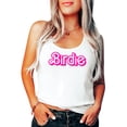 thumbnail image 4 of Pink Birdie Trendy Racerback for Women and Teens Girly Golf Tank Top Racerback White Tank Top XX-Large, 4 of 5