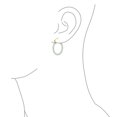 thumbnail image 3 of Bling Jewelry Womens Light Green Jade Gemstone Bamboo CZ Hoop Earrings 14K Gold Plated Silver 1.2", 3 of 4