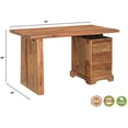thumbnail image 4 of Taran Designs Darcy 3-drawer Live Edge Solid Wood Writing Desk in Brown, 4 of 18
