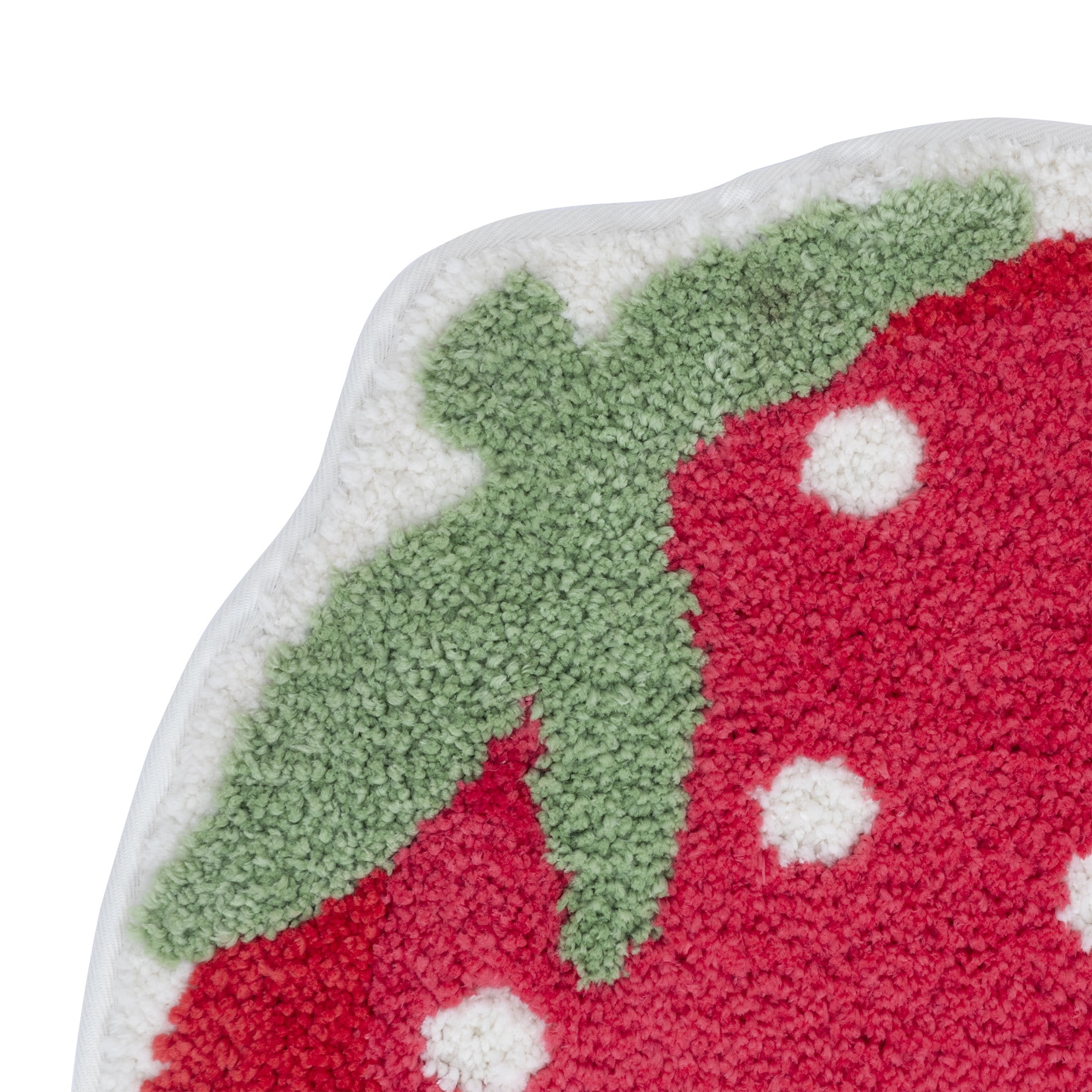 VCNY Home Red Strawberry Shaped Tufted Bath Rug, 18" x 27