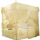 thumbnail image 2 of Princesa de lujo con 3 aberturas laterales, cortina para cama, dosel, mosquitera, ropa de cama (amarillo S), 2 of 8