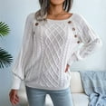 thumbnail image 5 of Women'S Casual Leopard Print Knitted Pullover Sweaters Long Sleeve Crew Neck Jumper Tops White L, 5 of 7