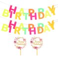 thumbnail image 4 of 2 juegos de pancartas de cumpleaños juego de pancartas de confeti tarjetas con letras suministros para fiestas y eventos temáticos decoración para pancartas de feliz ANGGREK  Otros, 4 of 8