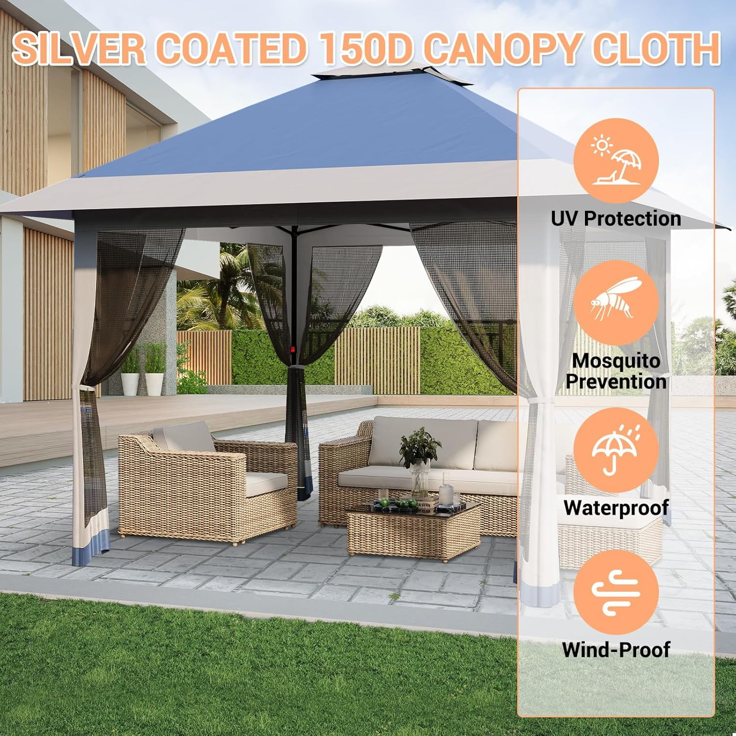 GOGRANT 13 ft x 13 ft Pop-up Gazebo, Adjustable Height