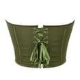 thumbnail image 5 of TEVEQ Corset Tops for Women Going Out Vintage Strapless Corset Crop Tube Top Bodyshaper Ladies' Pure Color Frosted Pattern Camisole Style Body Shaping Top Blackish Green L, 5 of 8