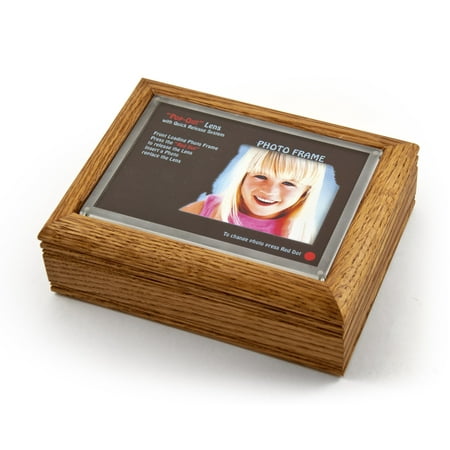 4" X 6" Oak Photo Frame Music Box With New Pop-Out Lens System - Under the Sea (The Little Mermaid)