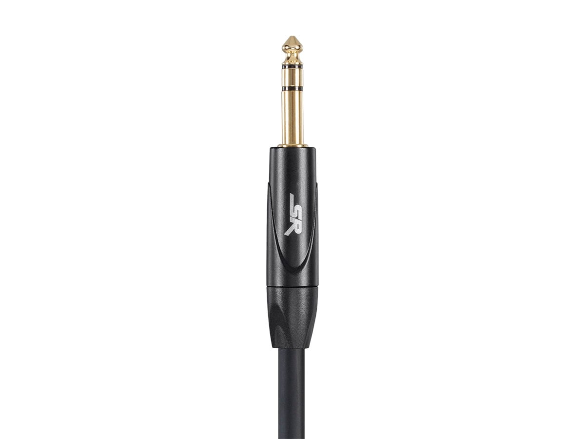 Monoprice XLR Male to 1/4 Inch TRS Male Cable - 15 Feet - Black | 16AWG, Gold Plated - Stage Right Series