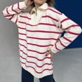 thumbnail image 1 of Sweet Comfortable Long-Sleeved Striped Soft Women Fashion Loose Sweater Tops, 1 of 8
