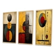 thumbnail image 3 of Designart "Unraveling the Mystery Retro Geometric Puzzle I" Modern Geometric Framed Wall Art Set Of 3 - Gold Abstract Geometric Frame Canvas Set For Living Room Decor, 3 of 6