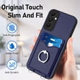 thumbnail image 5 of Wallet Case for Samsung Galaxy A14 5G, Stylish Ultra Slim PU Leather Card Slots Ring Stand Wrist Strap Shockproof Protective Thin Lightweight Back Case Cover for Samsung Galaxy A14 5G, Blue, 5 of 7
