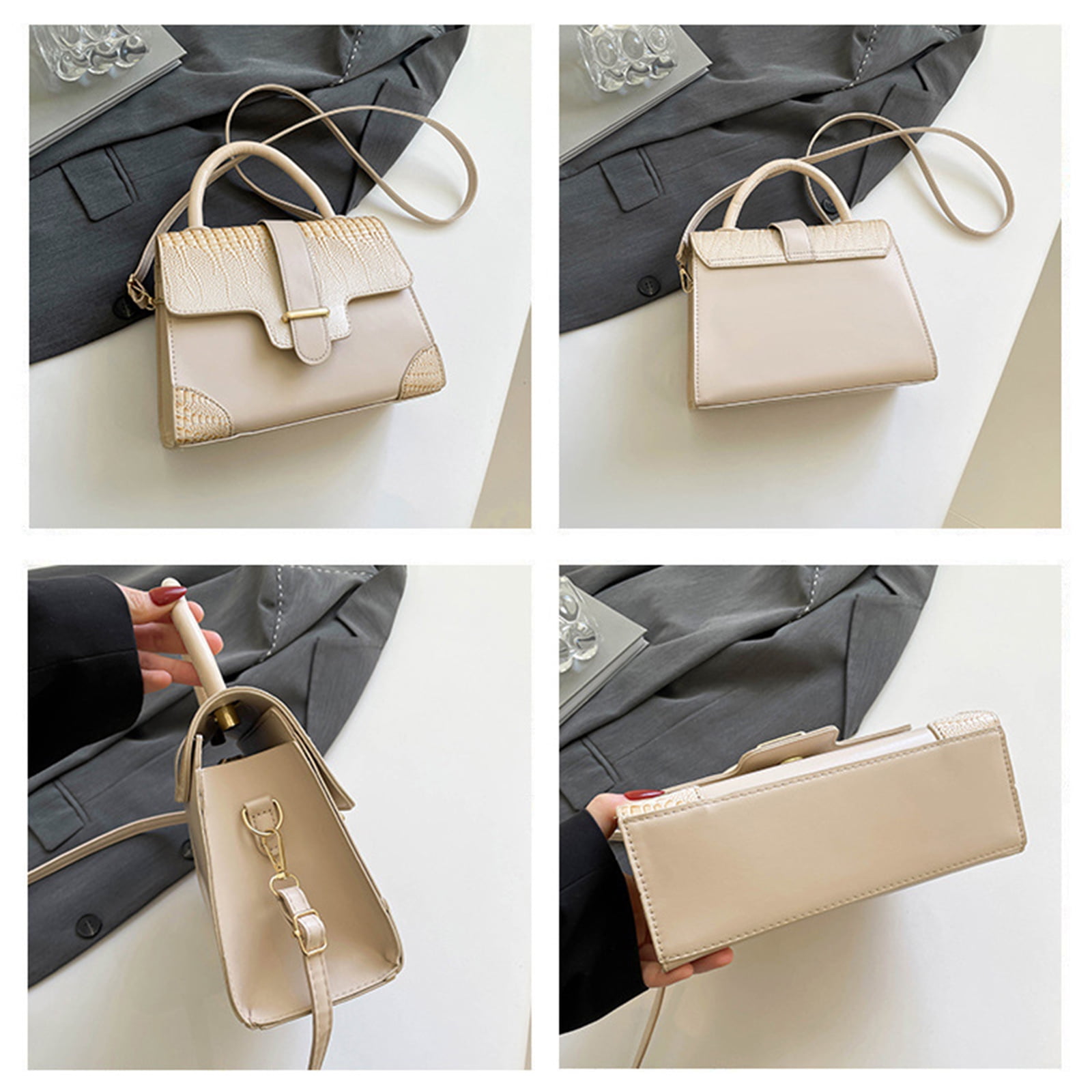 Yoetaun Stylish Small Crossbody Bag For Women Fashion Shoulder Bags PU Leather Handbag For And Everyday Use Grey