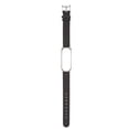 thumbnail image 2 of Leather Watch Strap, Contracted Design Comfortable Leather Watch Straps Breathable Braided Pattern With Metal Buckle For  Mi Band 6 Black+Silver, 2 of 8