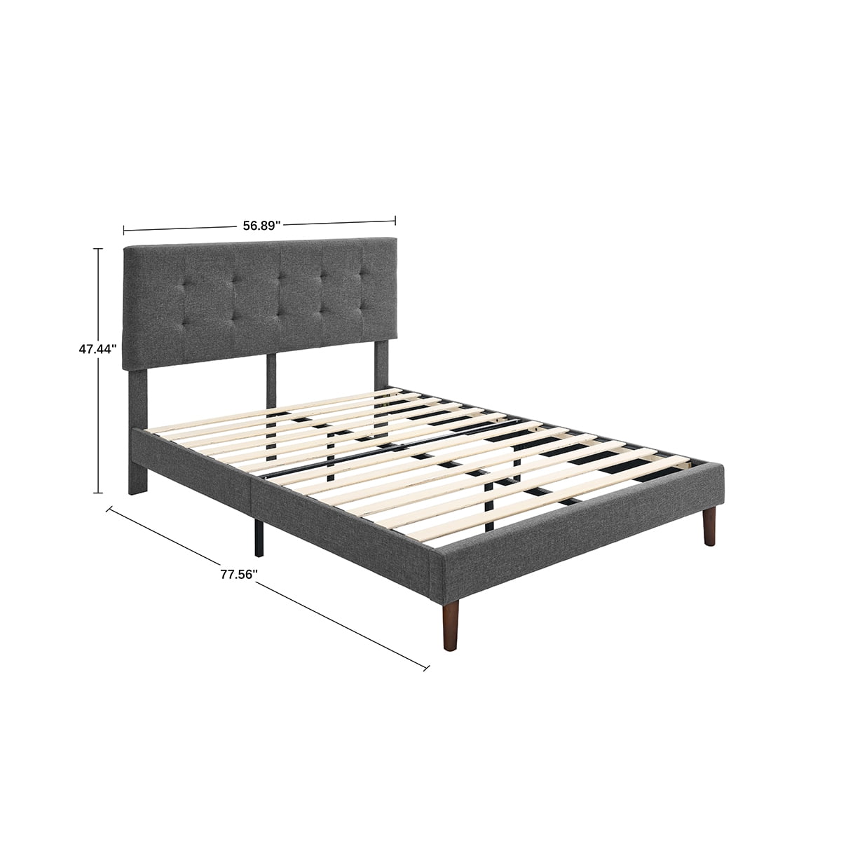 Platform Base Foundation Bed Frame w Adjustable Lumbar Support Multiple