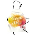 thumbnail image 1 of Yellow and White Apron Watercolor Style with Carpe Diem Seize the Day Enjoy the Moment, Unisex Kitchen Bib Apron with Adjustable Neck for Cooking Baking Gardening, Yellow Marigold Pink, by Ambesonne, 1 of 3