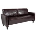 thumbnail image 1 of Candler Park Upholstered Sofa in Brown Leather, 1 of 6