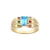 Personalized Planet Family Sterling Silver or 18K Gold over Silver Birthstone and Name Ring