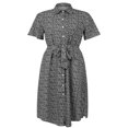 thumbnail image 3 of Femmes Bouton Midi Robe Manches Courtes Imprimé Floral Chemise Robe, 3 of 6
