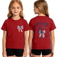 thumbnail image 3 of Angala Girls T Shirts Patriotic Print Crew Neck Short Sleeve Summer Fourth Of July Holiday Casual Loose Comfortable Kids Tops Size 5-6 Years Red, 3 of 3