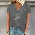thumbnail image 2 of cfhntfmh Womens Tops Short Sleeve Fitted V Neck Tees Fashion Print Summer T-Shirts, 2 of 4