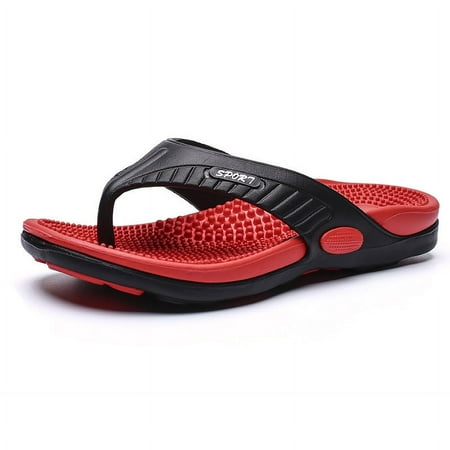 

Extras size 47 size breathable beach shoes massage bottom flip-flop men‘s slippers sandals sandals