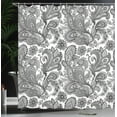 thumbnail image 3 of Ambesonne Paisley Shower Curtain, Ethnic Boho Flowers Leaves, 69"Wx84"L, Grey and Dimgray, 3 of 4