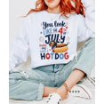 thumbnail image 4 of 4th of July Hotdog Sweatshirt Funny Dachshund Patriotic USA Crewneck for Women Men Kids Family White Sweatshirt Adult Small, 4 of 7