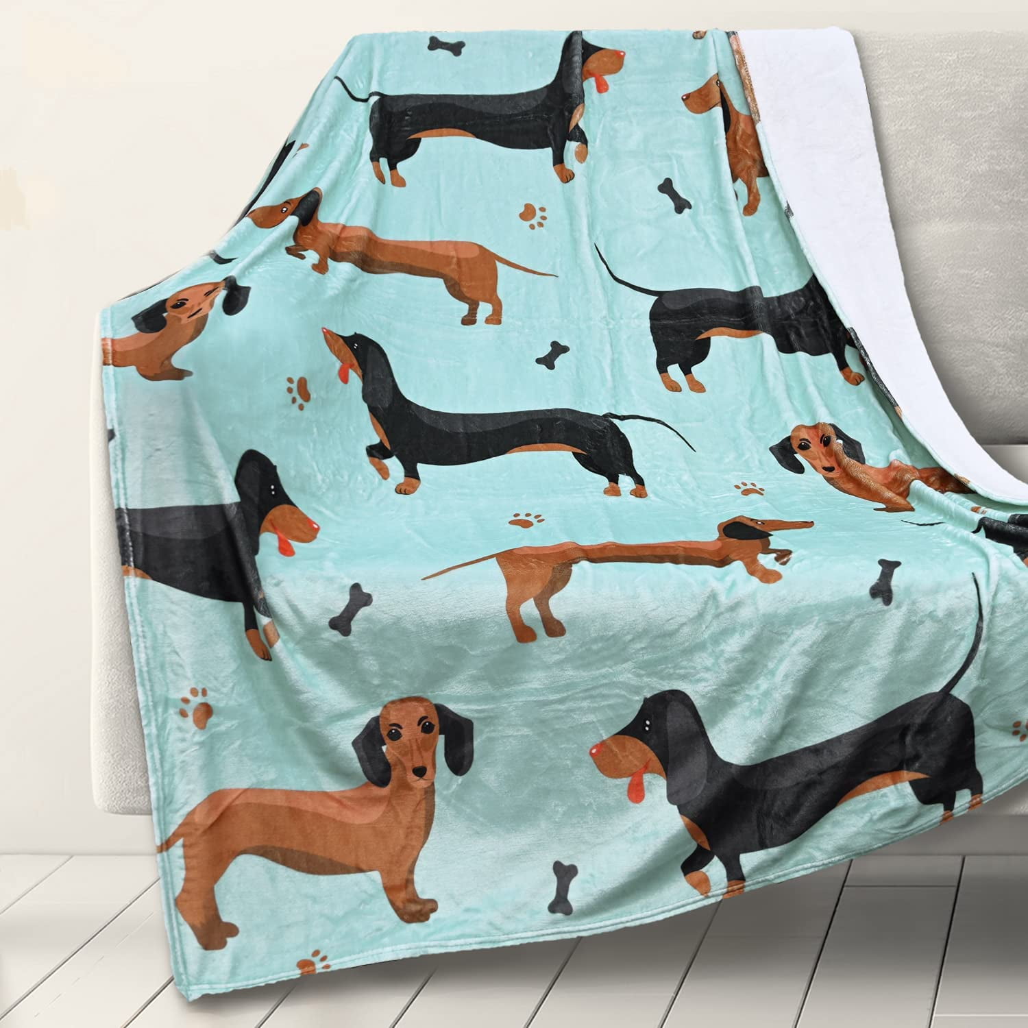 Details about   Dachshund Floral Blanket Coral Fleece Blankets All Season Washable Girl Bed Sofa 