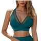 thumbnail image 2 of Traje de baño de bikini liso sin mangas para mujer, traje de baño push-up acolchado, conjuntos de blusa de traje de baño de poliéster para mujer, 2 of 7