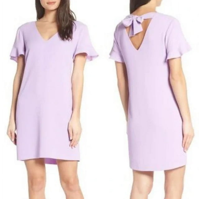 Charles Henry Robe Lilas Lavande à Nouer dans le Dos Col en v pour Femmes Taille L