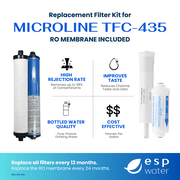 Microline TFC-435 Filter Kit Includes 50 GPD Reverse Osmosis Membrane