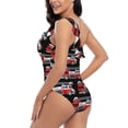 thumbnail image 4 of Sikiie Fire and Rescue Truck Print Women One Piece Swimsuits Tummy Control One Shoulder Bathing Suits Ruffle Swimwear, From S to XXL-Medium, 4 of 6