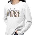 thumbnail image 2 of Critical Care Nurse Leopard Print Long Sleeve Shirt Unisex 2X-Large White, 2 of 5