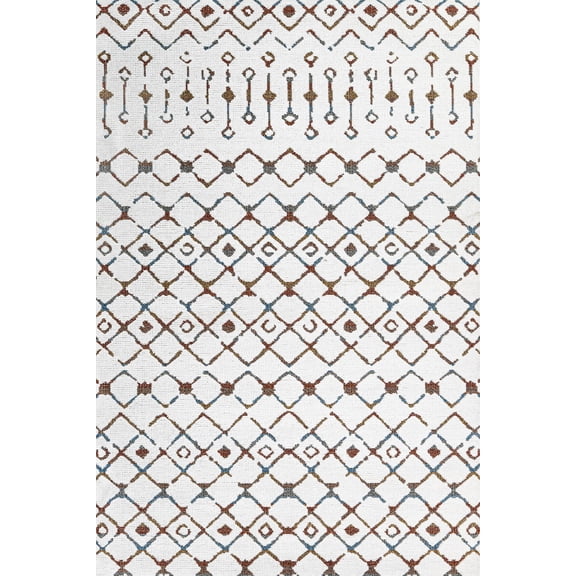White Geometric Area Rugs for Living Room Washable Rugs Boho Moroccan Area Rug Soft Neutral Geometric Bohemian Carpet Distressed Indoor Rug for Bedroom Dining Room Office Foldable Nonslip Rug