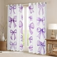 thumbnail image 2 of Feelyou Teens Princess Bow-tie Blackout Curtains Set of 2 (52x84 Each), Purple Cartoon Ribbon Window Curtains, Fairy Tale Curtains and Drapes, Blackout Curtains Bedroom Decor, 2 of 6