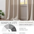 Curtainking Taupe Curtains for Living Room 63 inches Linen Textured