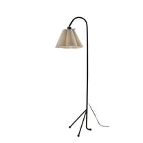 Adesso Kendra 62" Black Tripod Floor Lamp with Oatmeal Scalloped Shade