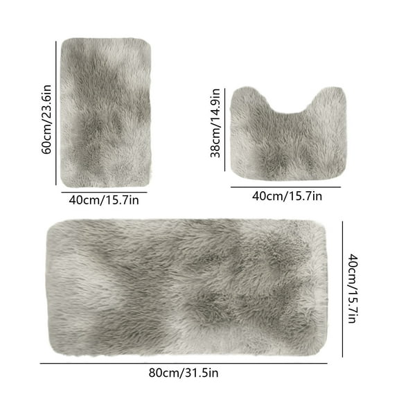 FDGIU Toilet Mats Anti - Slip Floor Mat Set - Durable, Absorbent, Stylish & Safe for Bathroom & Kitchen;Memory Foam Bath Mat Set