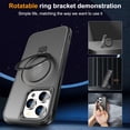 thumbnail image 4 of Allytechgroup iPhone 14 Plus Case Magnetic, Compatible with Magsafe & Car Mount Adjustable Stand Ring Holder Heavy Duty Shockproof Anti-Scratch Matte Phone Case for iPhone 14 Plus, Black, 4 of 7