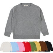 Lovebay Todder Kid Little Boy Girl Solid Color Basic Pullover Knit Sweater