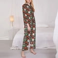 thumbnail image 3 of Salouo Merry Christmas Pattern Women's Pajamas Set Long Sleeve Button Down Sleepwear Soft Pj Lounge Sets for women 2 Piece Pjs Set with Long Pants-XX-Large, 3 of 7