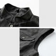 thumbnail image 3 of Ceisia Men's Standing Collar Solid Color Outerwear - PU for Daily & Outdoor Wear Gift, 3 of 9