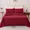 wine red, variant on 4 Piece Queen Bed Set Cotton Blend Skin Friendly Breathable Bedding with Sheet Pillowcase