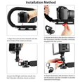 thumbnail image 3 of Portable Handheld DV Camera Bracket Stabilizer + LED Fill Light Kit with Cold Shoe Tripod Head for All SLR Cameras & DV, 3 of 5