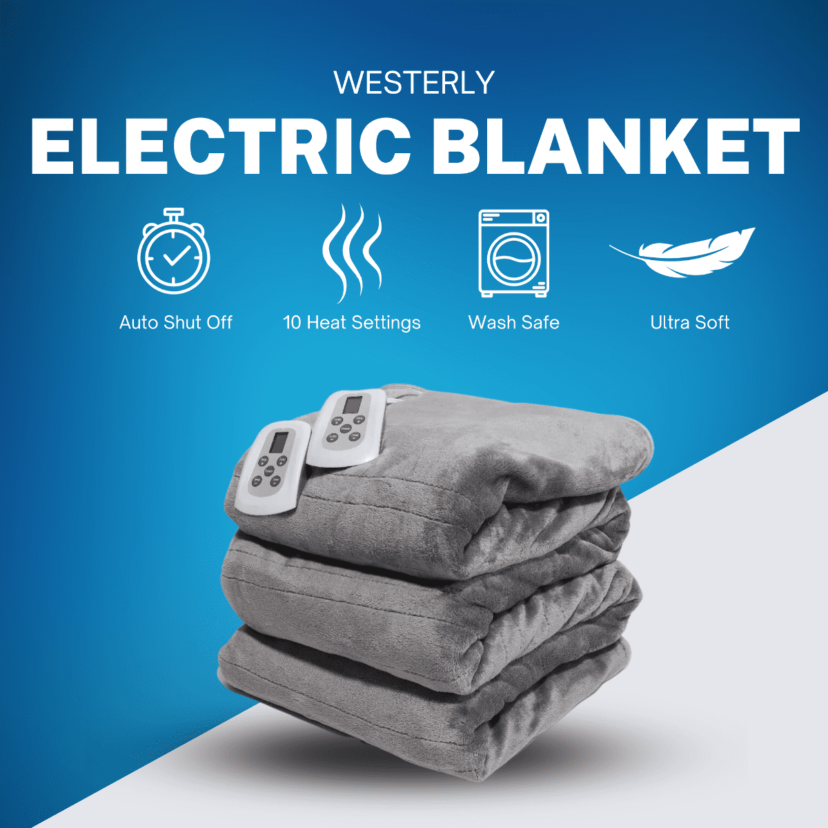 Westerly King Size Ultra-Soft MicroLight Heated Blanket with Dual