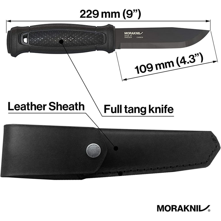  Morakniv Carbon Steel Fixed-Blade Bushcraft Knife with Sheath,  Black, 4.3 Inch : Tactical Fixed Blade Knives : Sports & Outdoors