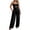 Black, variant on Summer Workout Camisole Jumpsuits for Women Trendy Sleeveless Stretch Tummy Control Cutout Front Wide Leg Jumpsuit Solid Color Back Tie Lightweight Comfort Daily Wear Red M