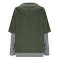 thumbnail image 6 of SYwaren Fake Two Piece Hoodie for Women Oversized Long Sleeve Striped Casual Sweatshirt Solid Color Tops, 6 of 9
