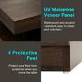 thumbnail image 5 of Hommpa LED Nightstand with Wireless Charging Station Modern Nightstand Type C USB Port 2 Drawers Bedside Table Dark Walnut Smart Night Table High Gloss End Side Table for Bedroom Furniture 22.3" Tall, 5 of 11