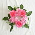 thumbnail image 2 of European Artificial Rose Candlestick Wreath For Table Wedding Decoration 20cm Artificial Rose Wreath Christmas Decor Window Prop, 2 of 10